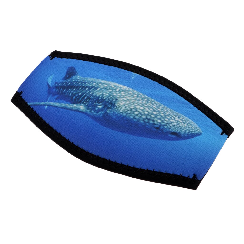 Máscara de buceo de neopreno, mascarilla con correa para la cabeza Scuba, máscara acolchada, protege el pelo largo, correa, envoltura, patrón de ballena subacuática