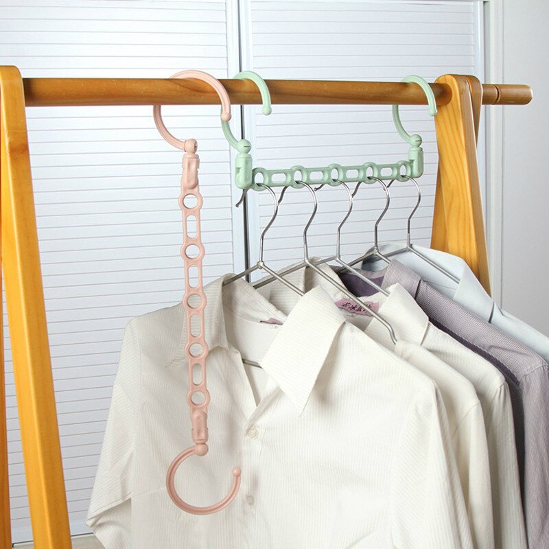 5 Holes Multifunctional Clothes Hanging Chain Metal Clothes Closet Hangers Shirts Tidy Hangers Save Space Clothing Organizer