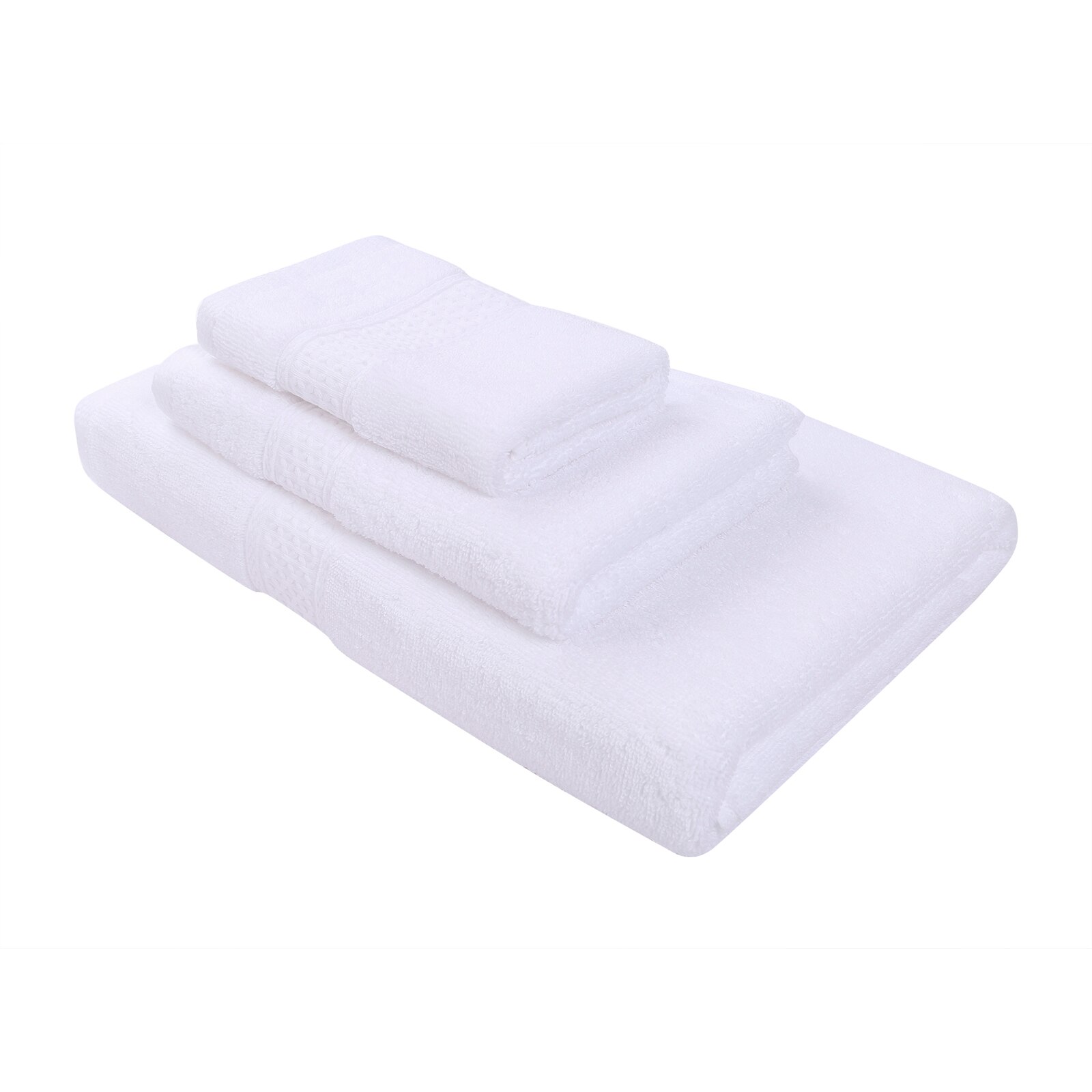 3Pcs Luxe Badhanddoek Set Hotel Zacht Katoen Zeer Absorberend Badkamer Sneldrogend Badstof Handdoeken Voor Hand Gezicht douche: White