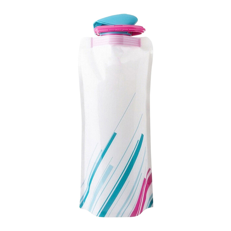 700ml Folding Water Bag Outdoor Water Bottle Travel Riding Sports Water Bag Compression Portable Folding Water Bag: White