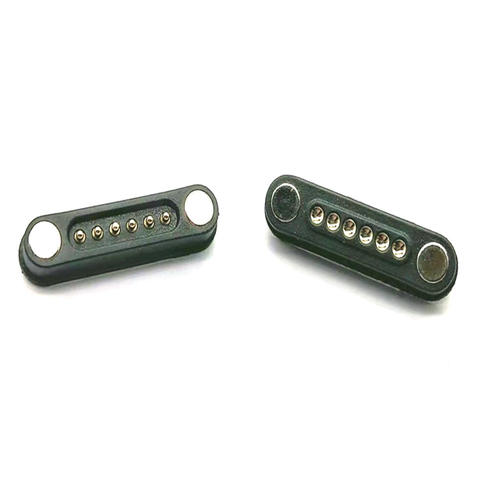 3set 6P Magnetic Pogo Pin Connector 6 Positions Pitch 2.2mm 3A Spring Loaded Header Contact for Charge Data Transfer cable Probe: 6pin polarity NS-NS / 6set