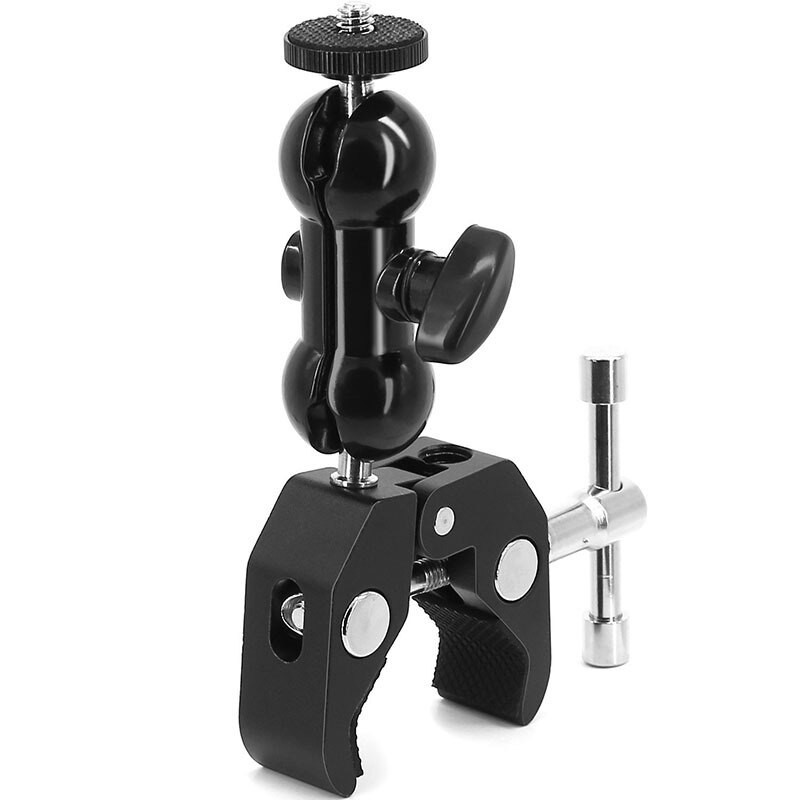 Super 1/4" Threaded Ball Clamp Bracket Double-Ended Bracket Crab Claw Clamp Multi-Function Ball Mounting Bracket Magic Arm: Default Title