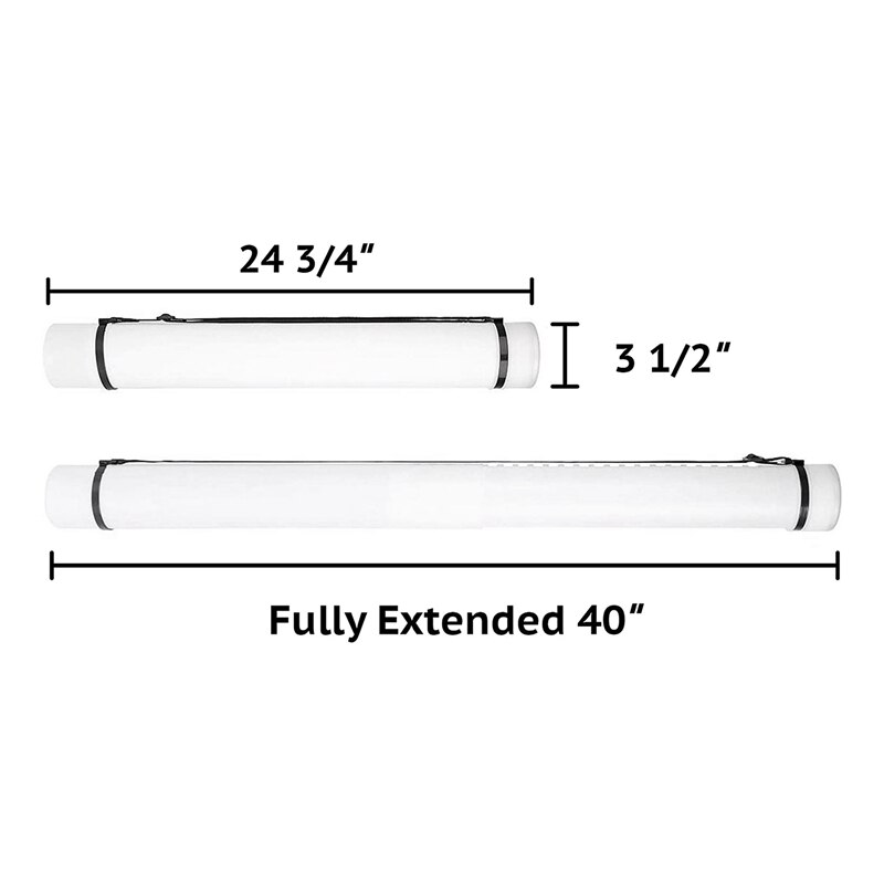 Retractable Poster Tube Shoulder Strap and Handle Portable Durable Round Storage Box