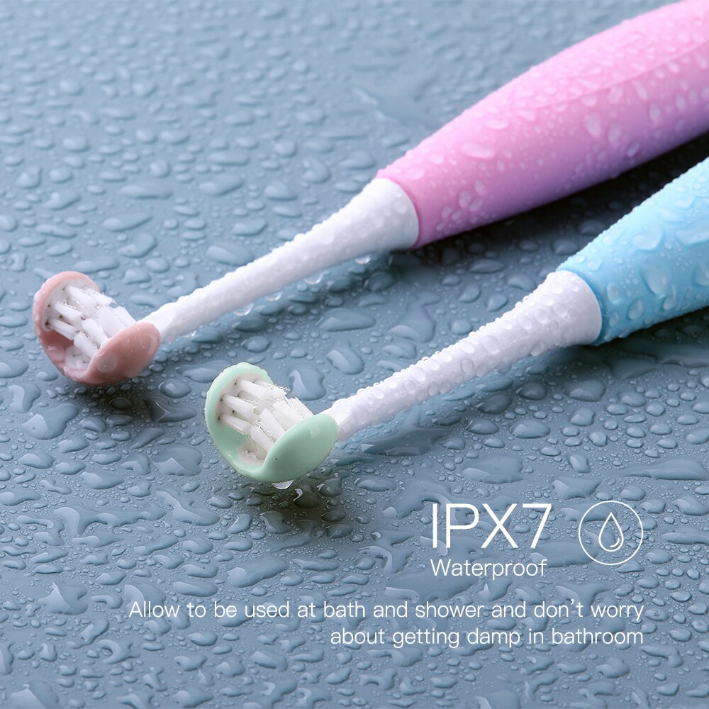 Cepillo de dientes eléctrico sónico para niños, dispositivo de limpieza de dientes ultrasónico en forma de U, 3D, recargable por USB, 5 modos