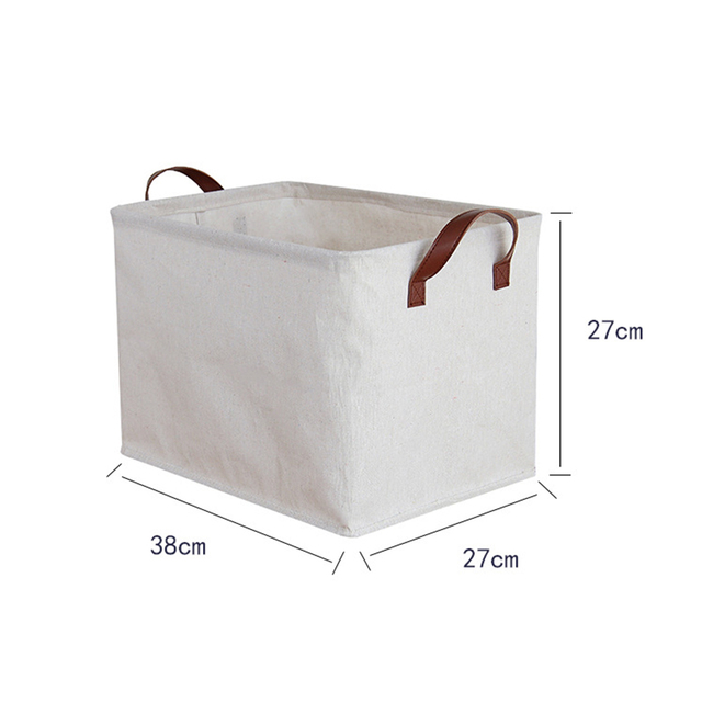Large Folding Storage Box Canvas Fabric Cubes For Shelves Clothes Toys Books Perfect Organizer Foldable Basket With Handles: M