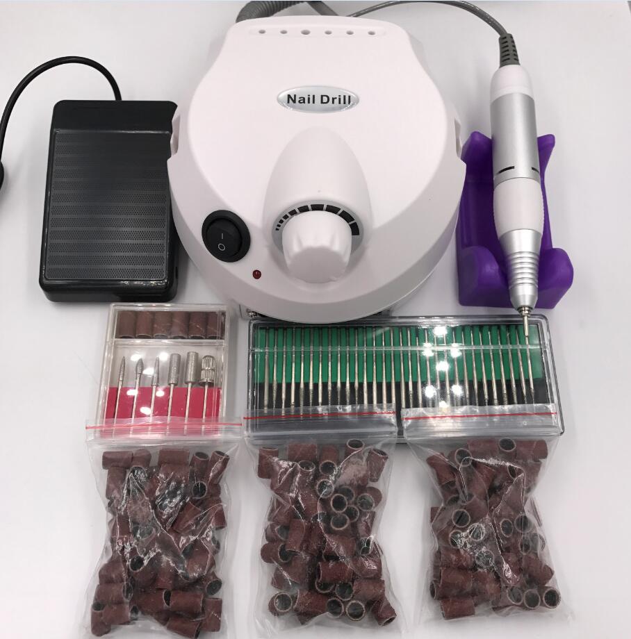 30000 RPM Pro Electric Nail Art Boor File Bits Machine Manicure Kit Professionele Salon Thuis Nail Gereedschap set: WHITE