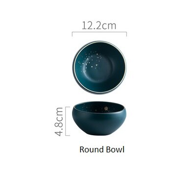 Juego de vajilla de cerámica nórdica de alta , juego de cuencos, platos, sopas, estilo moderno, Retro, Verde: 12cm bowl