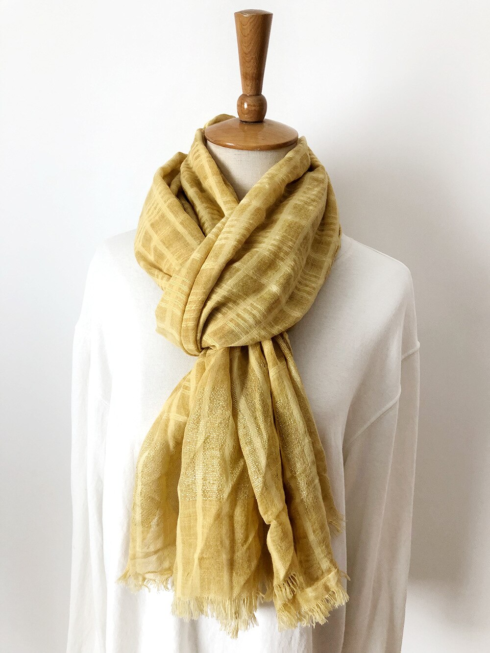 Écharpe d'hiver unisexe japonaise, longue couleur unie en coton et lin, écharpe châle à rayures pour femmes