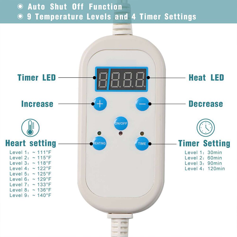 30*60Cm Heating Electric Blanket Thicker Heater Single Warmer Temperature Control Blanket Electric Heating Massage Mat Care