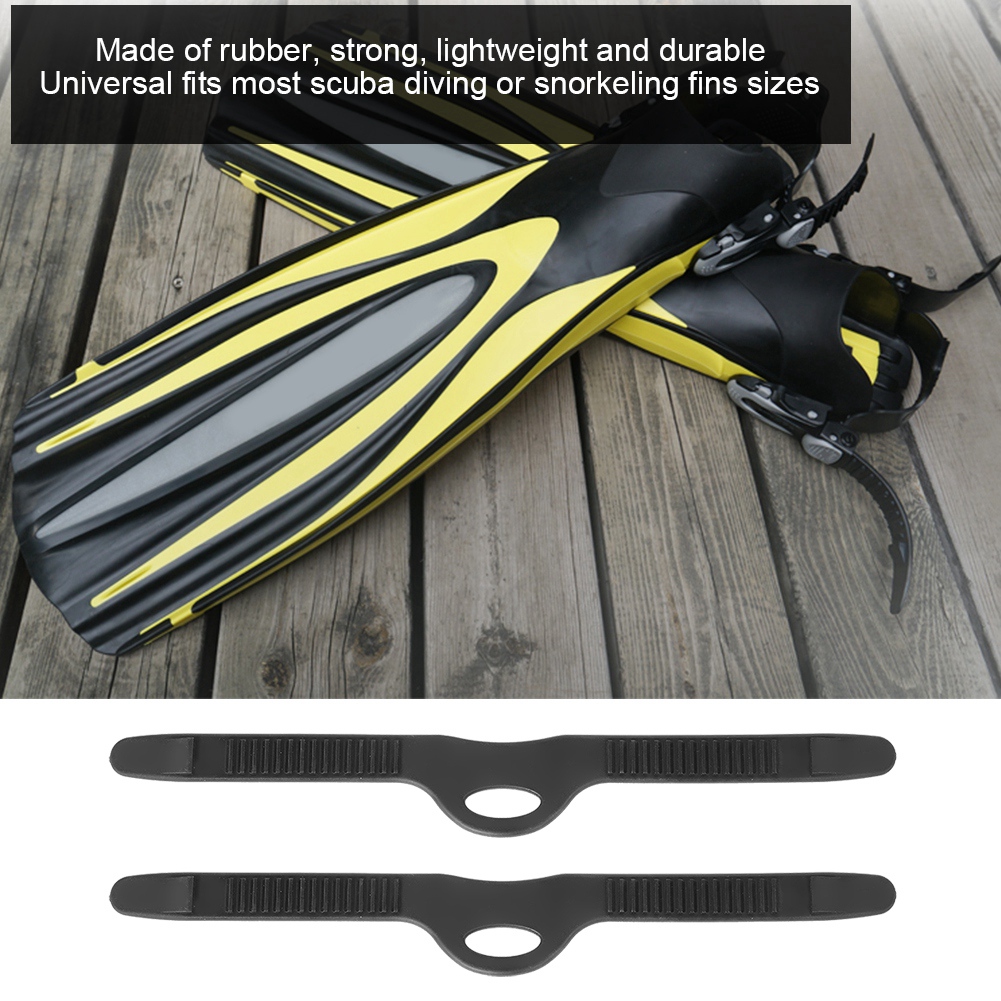 1 Pair Accessories Universal Durable Snorkeling Flippers Strap Swimming Fin Quick Release Diving Adjustable Training Black