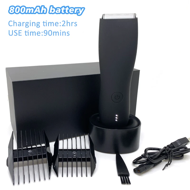 Máquina de corte de cabelo profissional aparador de barba barbeador elétrico para corpo adulto barbear ipx7 à prova dwaterproof água segurança navalha clipper: Azul