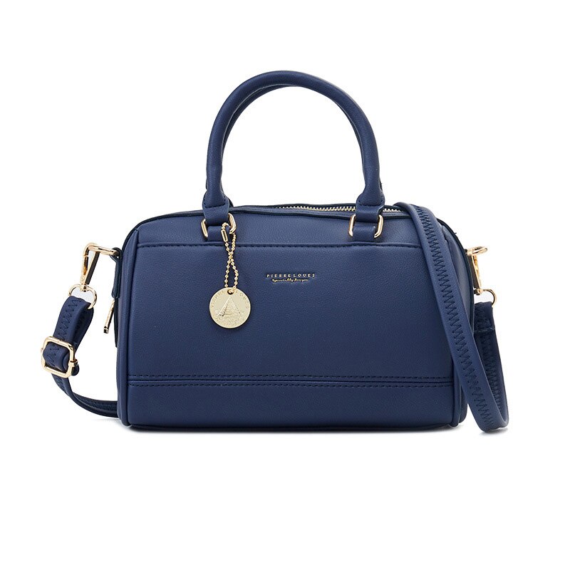 Boston Sac à main en cuir souple femme épaule bandoulière Sac de messager Bolsa Sac dames Long fourre-tout femmes Sac à main MEW: Dk Blue