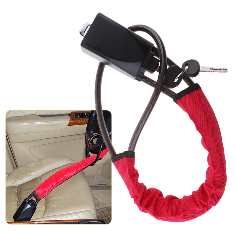 Cerradura antirrobo para volante de coche y camión, cerradura cuádruple con 2 llaves, bloqueo automático Universal, dispositivos de seguridad antirobo