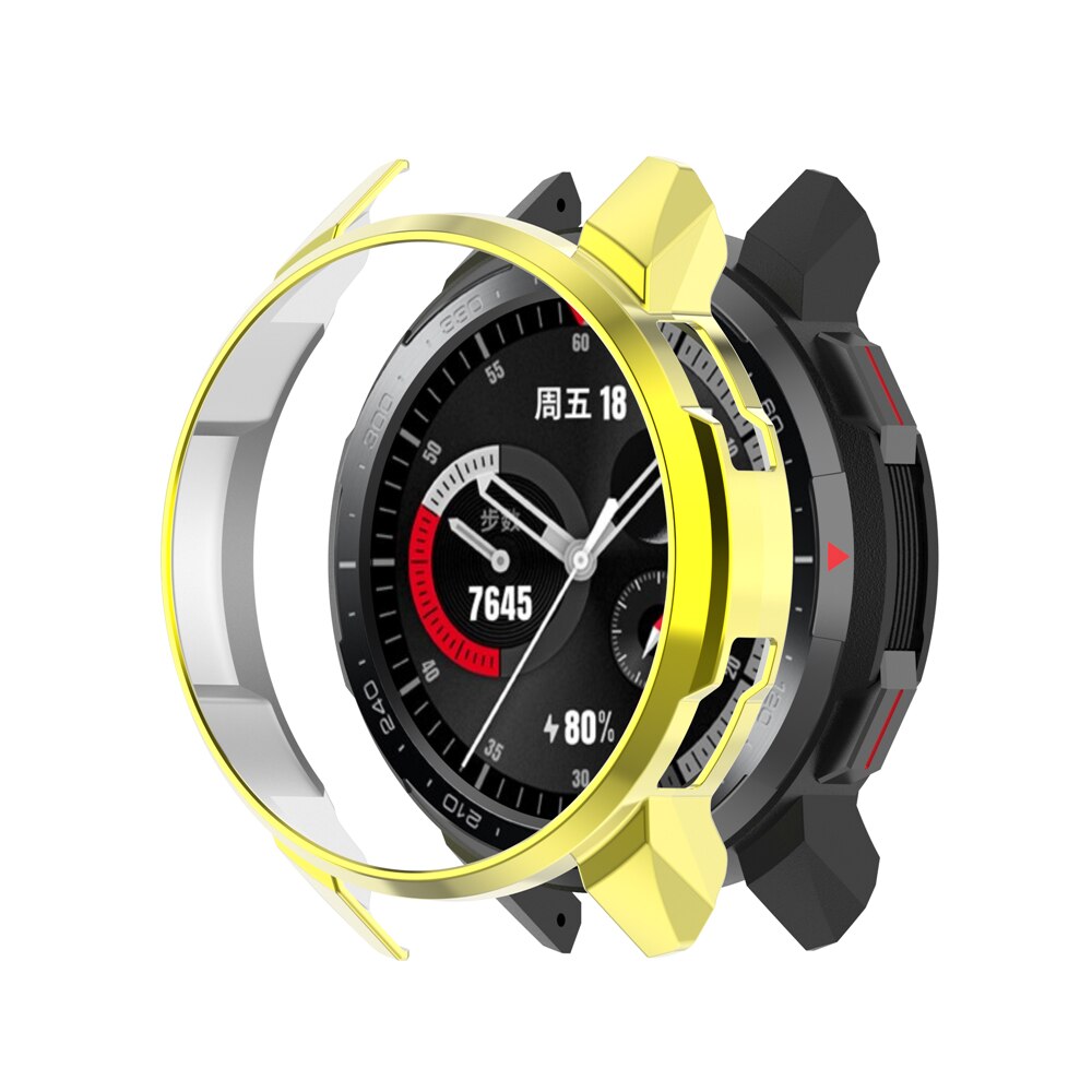 Tpu-suojakotelo huawei honor gs pro -kellokotelolle erittäin ohut näytön pinnoitus suojakotelo huawei honor watch gs pro: Kulta-