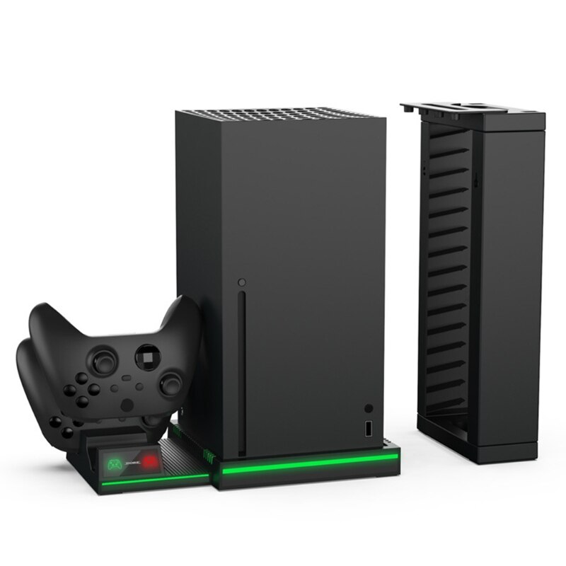 Kühlstation für disc-aufbewahrung mit controller-ladegerät, kompatibel mit xbox series x-spiel-headset-zubehör
