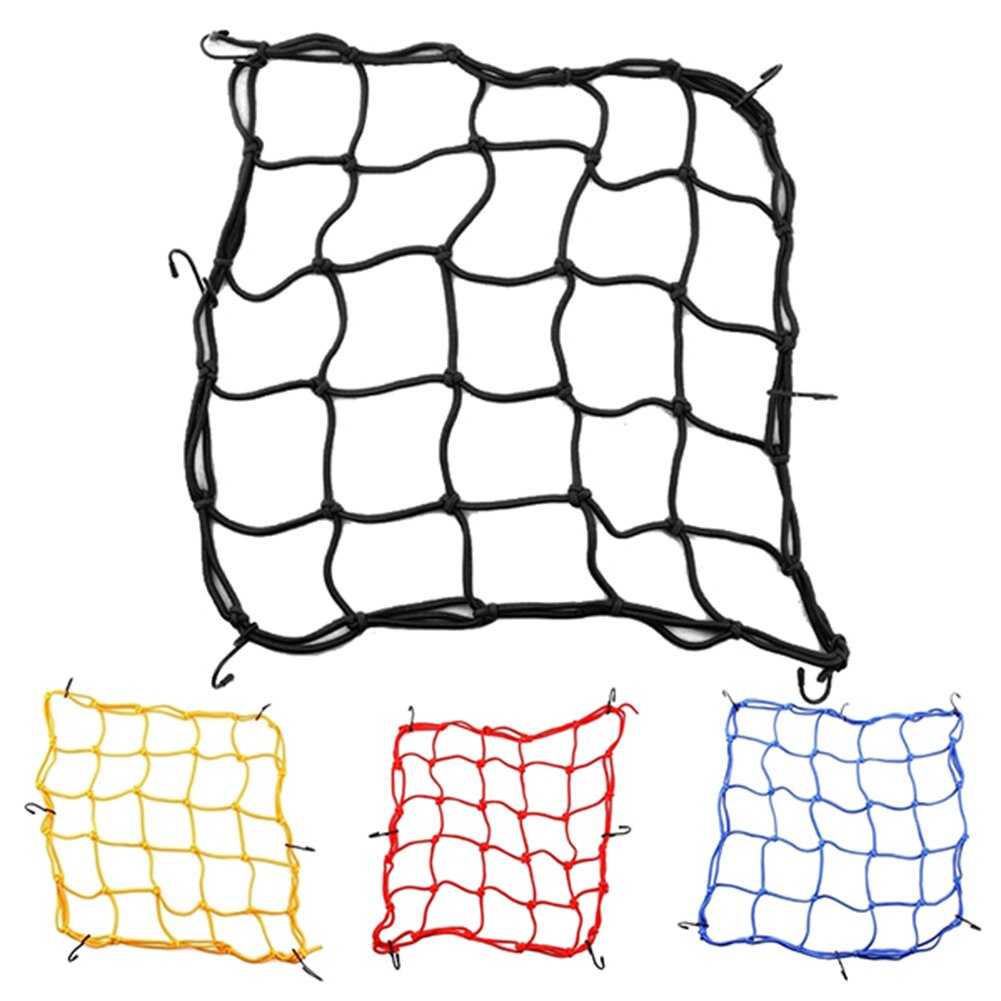 40 x 40cm motorcykel hjelm mesh universal reflekterende elastik diverse reb snor bagage last elastik net motorcykel tilbehør