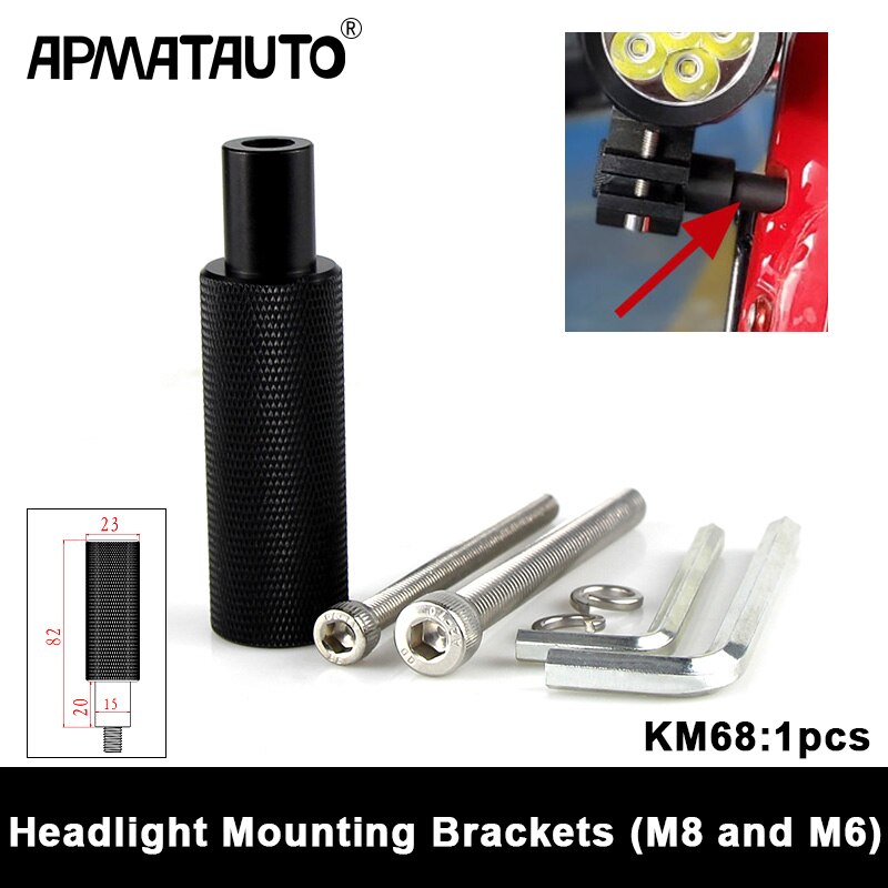 Motorcykel beslag kofanger montering klemme motorcykel forlygte monteringsbeslag justerbar led lys beslag holder support de phare: 1pc km68