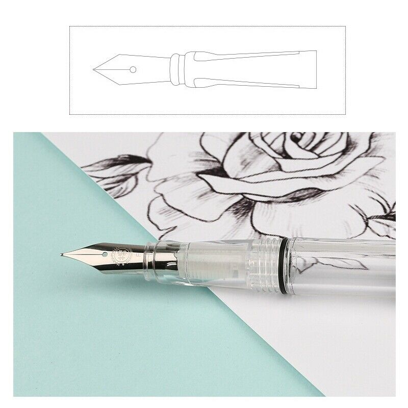 Pióro wieczne Penbbs 494 przezroczysty tłok pióro wieczne demonstrator pióra atramentowe 0.38/0.5mm stalówka szkolne materiały biurowe