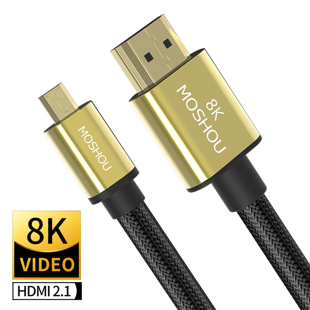 Moshou 8K Micro Hdmi Naar Hdmi-kabel Man Op Man Kabel 1M 1.5M 3M 5M 3D 1080P 1.4 Versie Voor Tablet Camera Micro Hdmi Kabel