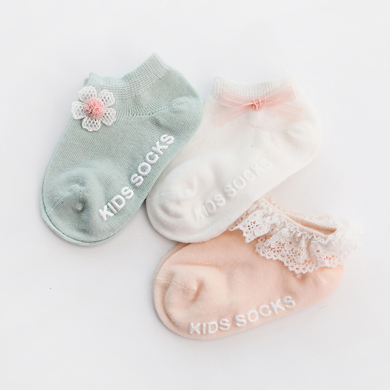 3 Paren/partij 0 Tot 3 Jaar Zomer Baby Sokken Leuke Dier Bloemen Baby Baby Floor Sokken Zachte Katoenen Anti-slip Sokken Voor Meisjes