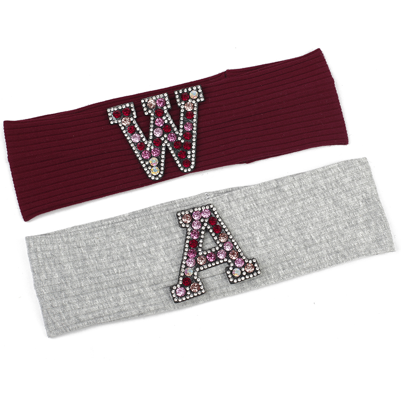Zomer Casual Mode Vrouwen haarbanden Multi-color Strass brief Katoen Geribbelde hoofdbanden dames Meisjes haaraccessoires