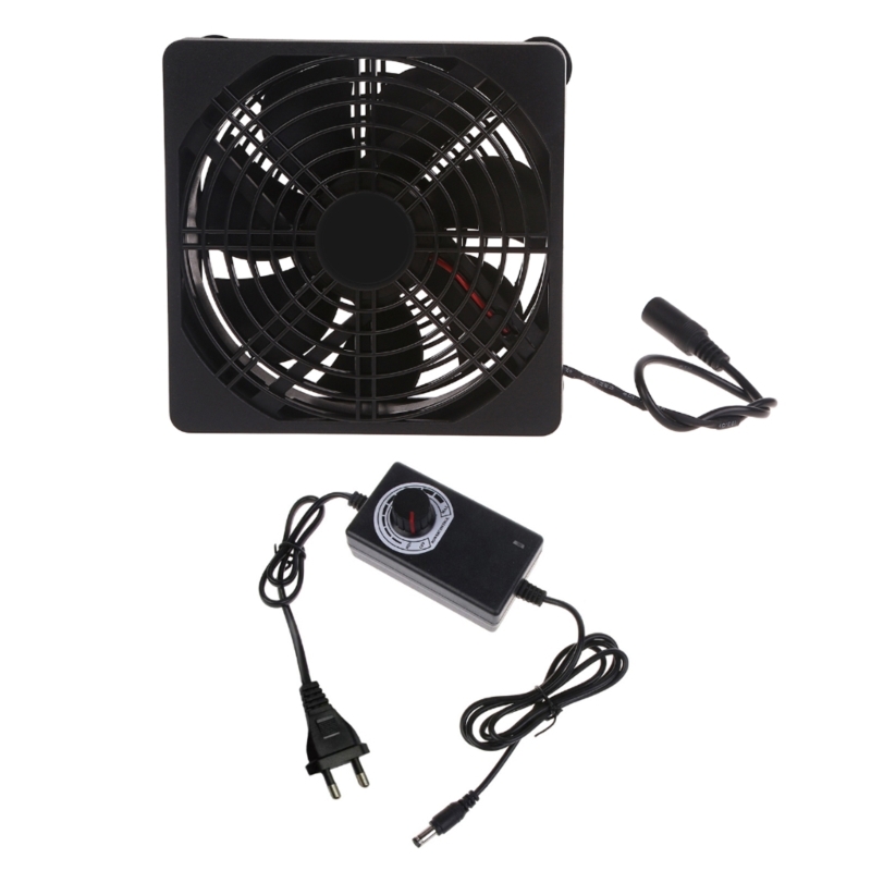 Ventilador de ordenador con gran flujo de aire, dispositivo de ventilación de 12CM, CA de 110V, 220V, DC3V-12V, 2000RPM, velocidad ajustable, 12x12x5mm, para módem TV Box: Marrón