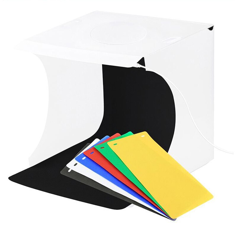 Mini boîte à lumière pour Studio Photo + 6 arrière-plans portables, ensemble de Studio de table