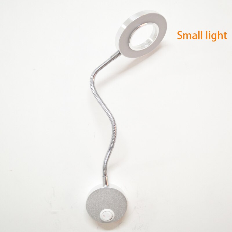 LED-tuyaux-mur-applique 5W 360 ° Chambre à coucher Flexible avec interrupteur à LED, anneau lumineux pour Selfie, lapms muraux d'intérieur pour maquillage, lecture sur le chevet: 0-5W / YELLOW
