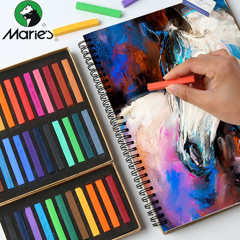 Marie's Painting Crayons Soft Pastel 12/24/36/48 Colors Art Drawing Set Chalk Color Crayon Brush For Stationery Art Supplies