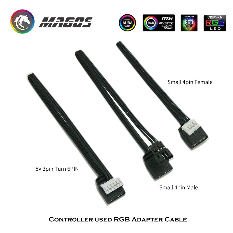 RGB Adapter Cable For Controller, Small 6Pin To 3Pin(4-1) PC Accessories