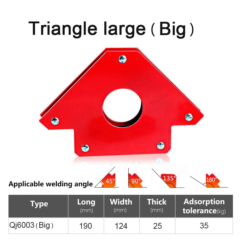 Strong Magnetic Welding Angle Holder Iron Suction Welding Right-Angle And 90-Degree Welding Positioner Welding Auxiliary Tools: Big 1Pcs