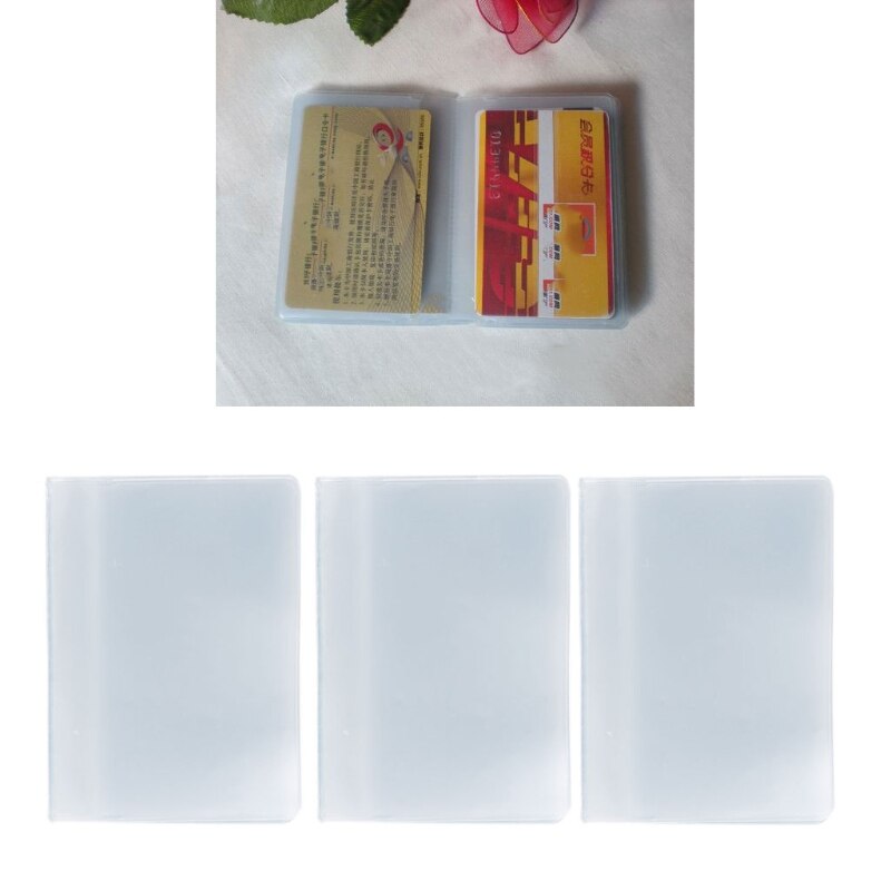 Pochette transparente en plastique PVC pour porte-cartes de crédit et d&#39;identité, pochette de rangement solide pour carte de visite à 10 fentes