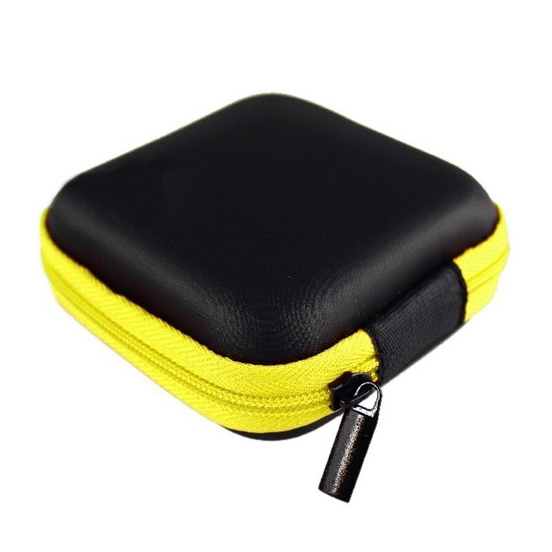 Multi-grid Earphone Case Storage Bag Organizer Polyester Data Cable Travel Storage Bags Power Bank Bag Multifunction: yellow 8x8x3cm