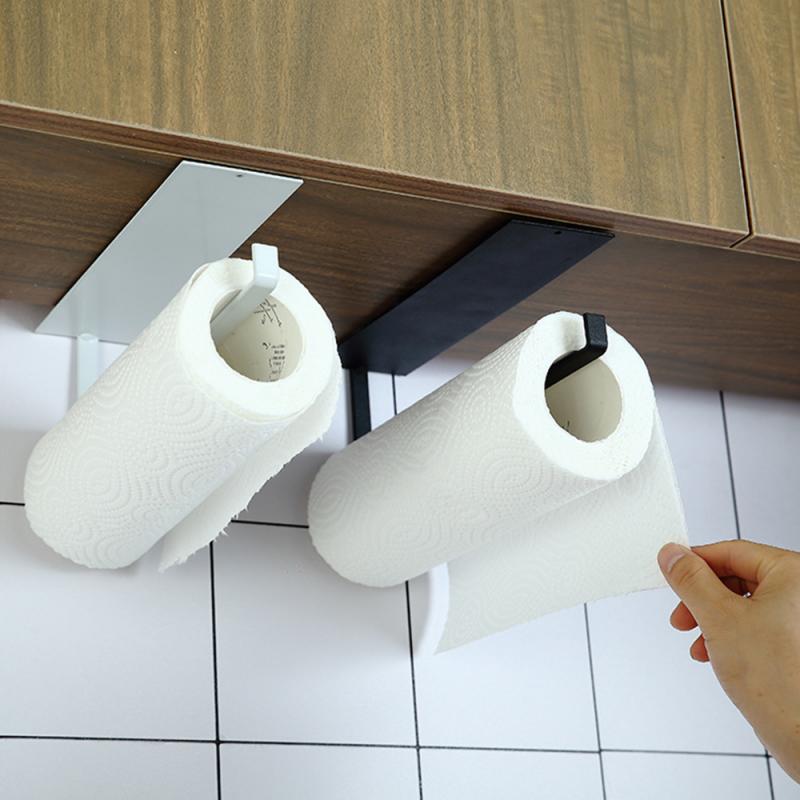 Küche selbst-Klebstoff Zubehör Unter Schrank Papierrolle Gestell Handtuch Halfter Gewebe Aufhänger Lagerung Gestell Für Schlecht Wc Heiße