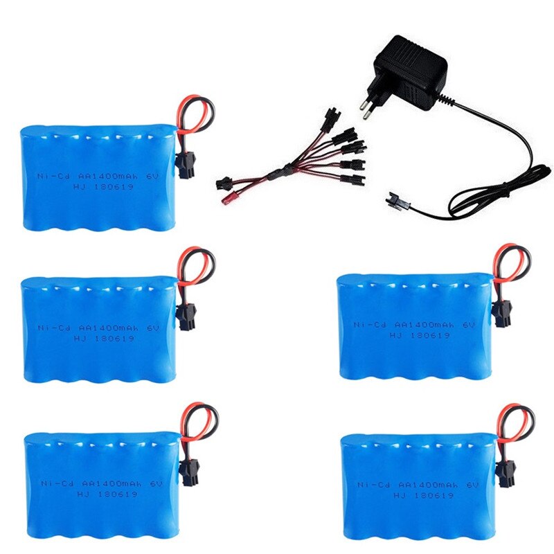 (M Modell) 6v 1400mah NiCD Akku Für Rc spielzeug Autos Tanks Roboter Boote Guns 6v Akku AA Batterie 1-5 PCS: Silver
