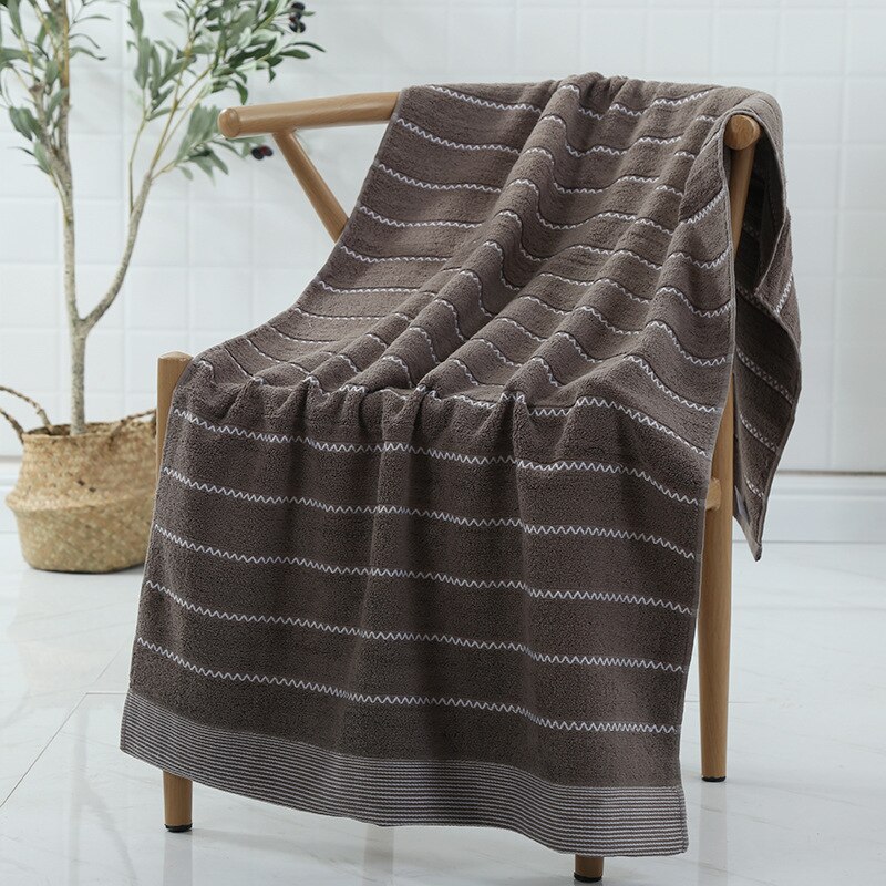 1/2/3pcs/set Bath Towel Adult Thickening Strong Absorbent Bath Towels Cotton Household Men Women Couple Big Towels Beach Towel: 70x140cm brown1pcs