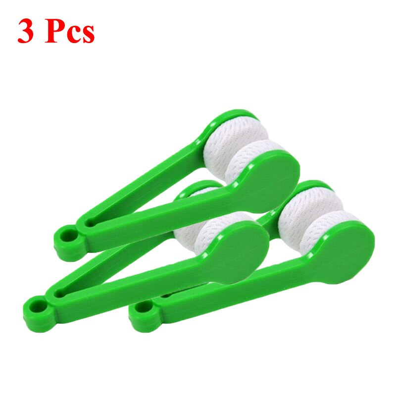 1-4Pcs/Set Portable Multifunctional Glasses Cleaning Rub Eyeglass Sunglasses Spectacles Microfiber Cleaner Clean Brushes: 3 Pcs Green