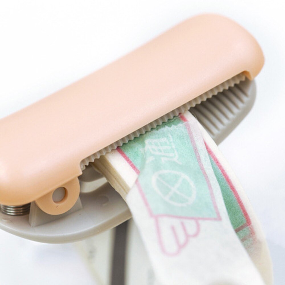 1Pc Random Color Cute Stationery Mini Washi Tape Dispenser Kawaii Portable Plastic Office Scotch Tape Cutter School Supplies