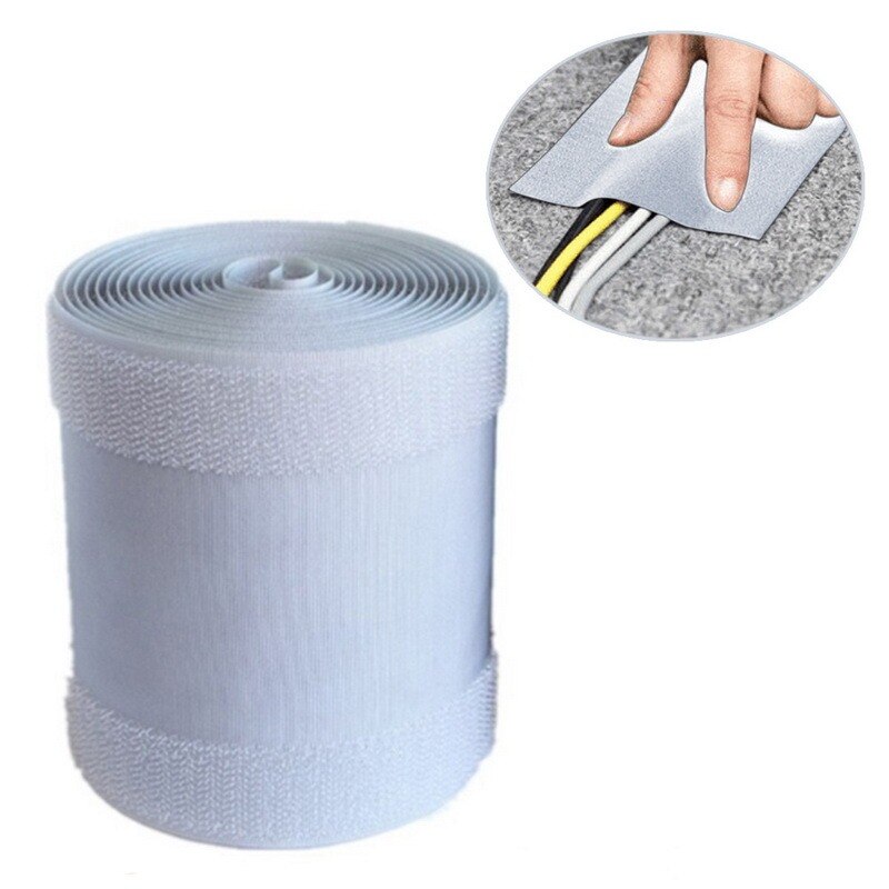 1/3M Soft Adjustable Hook And Loop Office Desk Wire Cable Cover For Floor/Carpet/Trunk/Desk Office Supplies