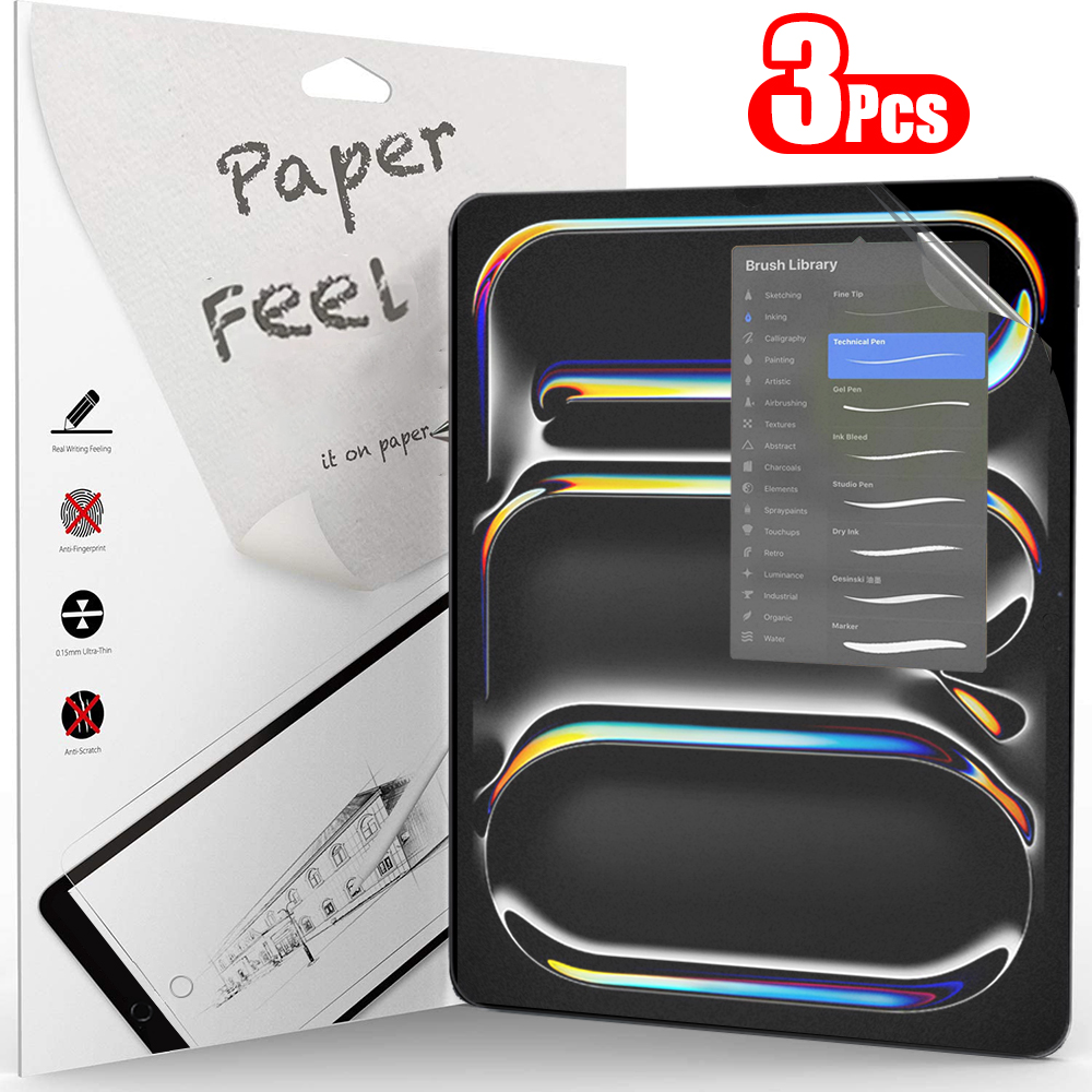 3Pcs Paper Feel Like Screen Protector For ipad Air 11 Pro 13 10th 9th Generation 8 7 6 Air 5 4 Pro 11 12.9 10.5 No Glass