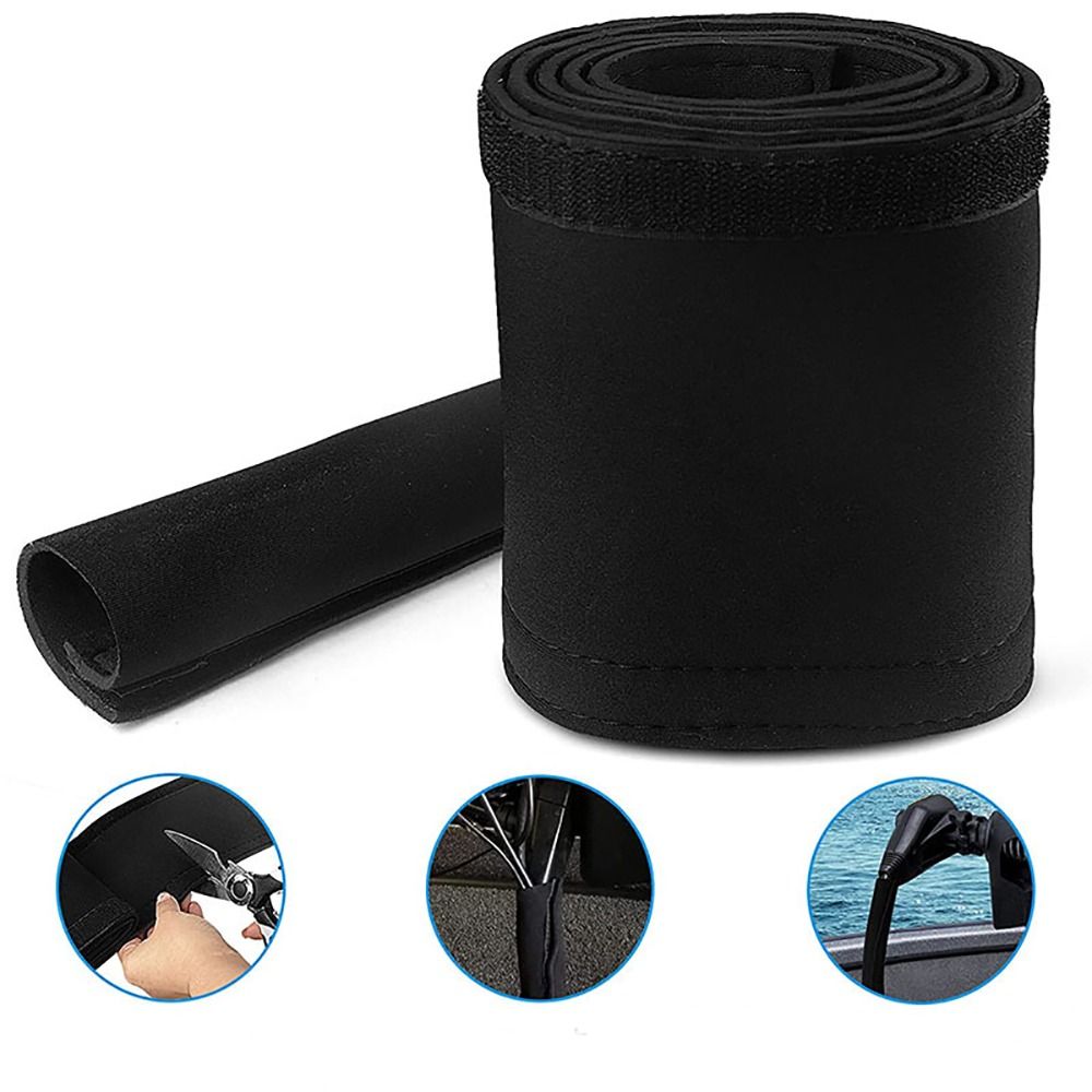 Manicotto per organizer per cavi motore da traina, copertura per cavi motore da traina con manicotto da traina in neoprene nero da 60 pollici di L