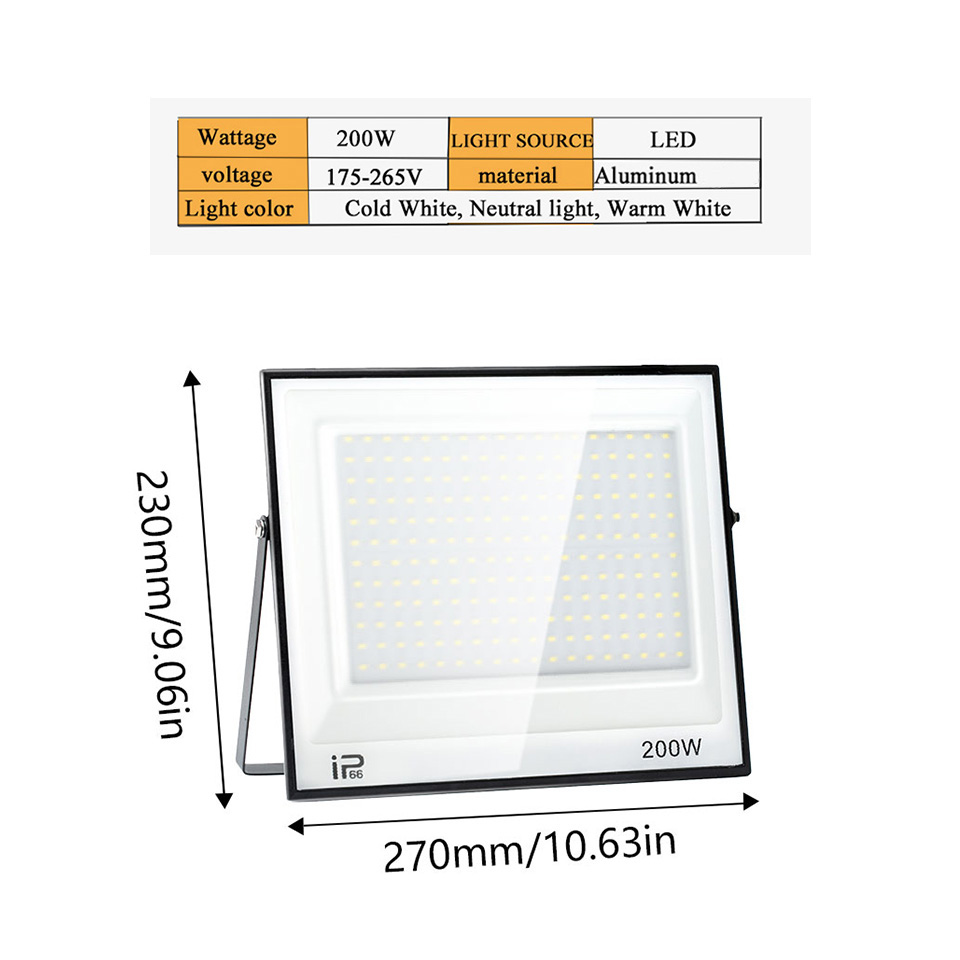 Foco LED impermeable IP66 220V 20W 30W 50W 100W 150W 200W 300W reflectores para exteriores iluminación de cartelera de fábrica al aire libre: L / Rojo