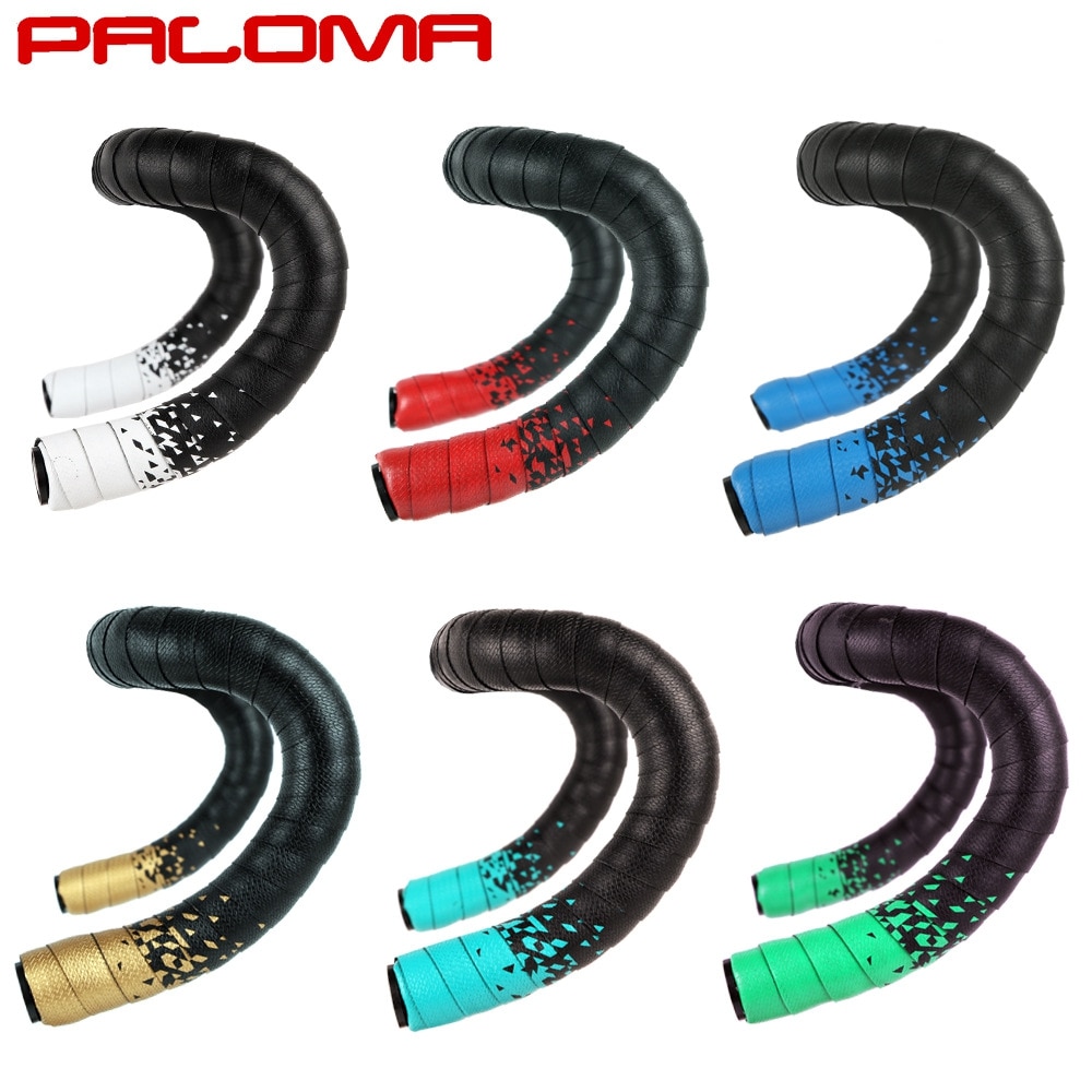 PALOMA Road Bicycle Bicolor Handlebar Tape 3mm Bike PU Bent Bar Bandage Triangle Gradients Comfortable and Breathable