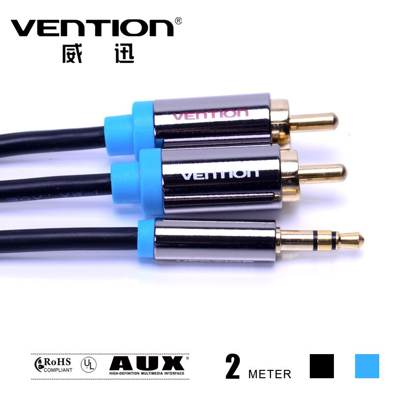 Vention RCA Cable 2rca to 3.5 audio cable rca 3.5mm Jack male to male rca aux cable for amplifier Phone Edifer Home Theater DVD