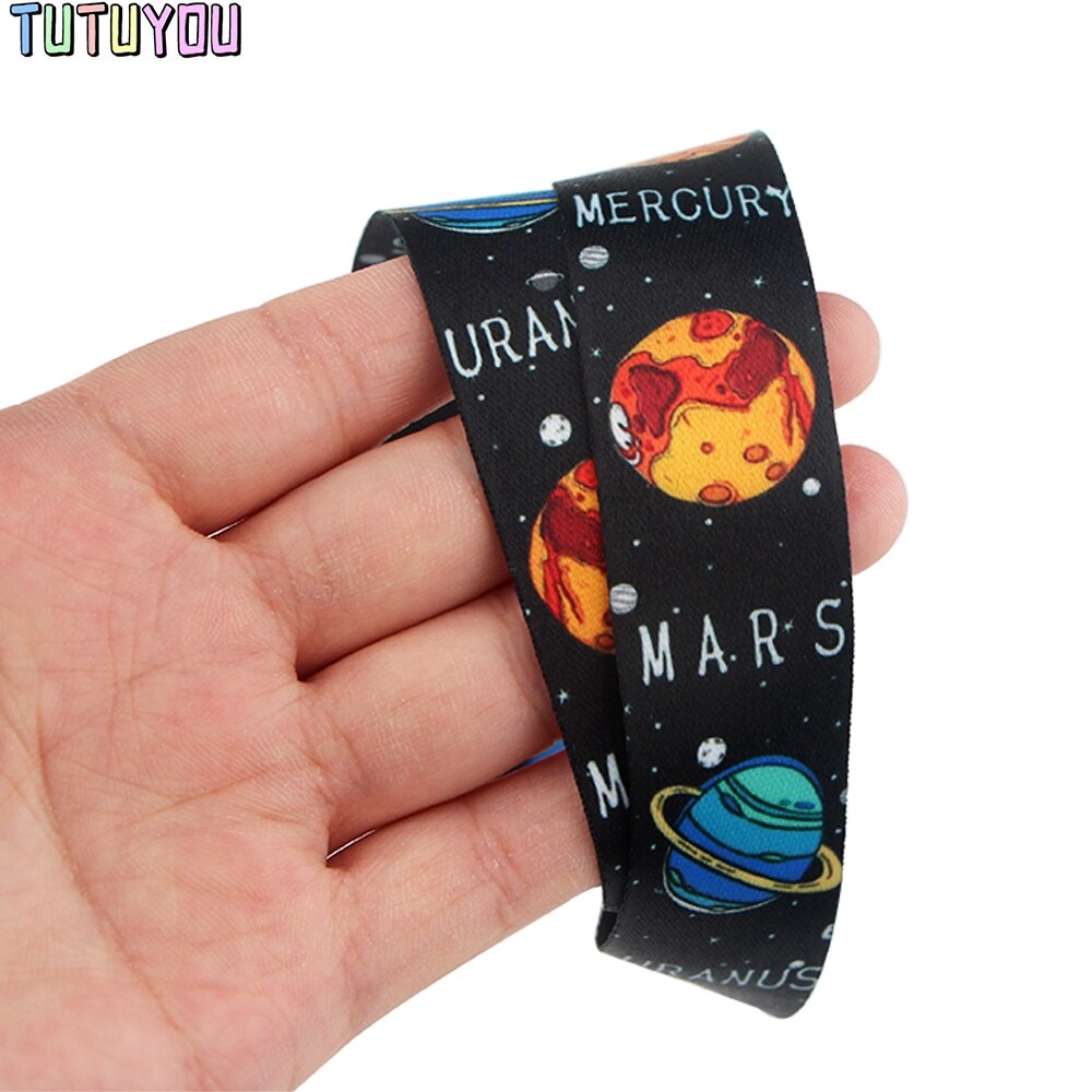 PC2057 Space Planet Astronaut Lanyard Badge ID Lanyards Mobile Phone Rope Key Lanyard Neck Straps Accessories