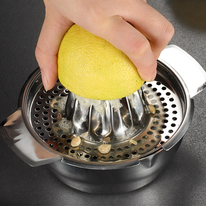 Portable lemon orange manual fruit juicer stainless steel kitchen accessories tools citrus raw hand pressed juice maker