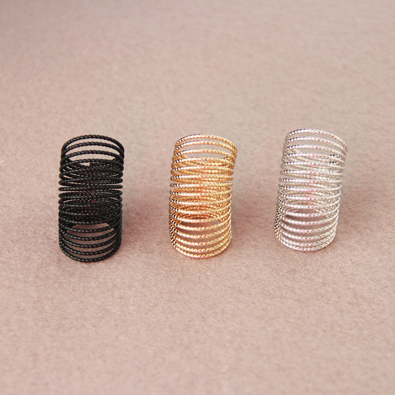 Vintage ring für frauen männer kreative einstellbar volle finger ringe gold silber schwarz Lange Frühling spirale kette Schmuck