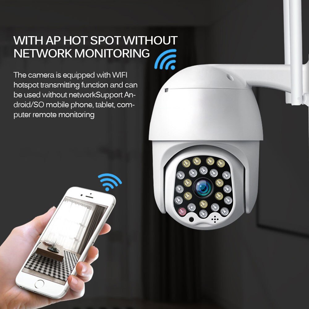 1080p wifi ptz kamera udendørs auto tracking cctv hjem sikkerhed ip kamera 4x digital zoom højhastigheds dome sirene