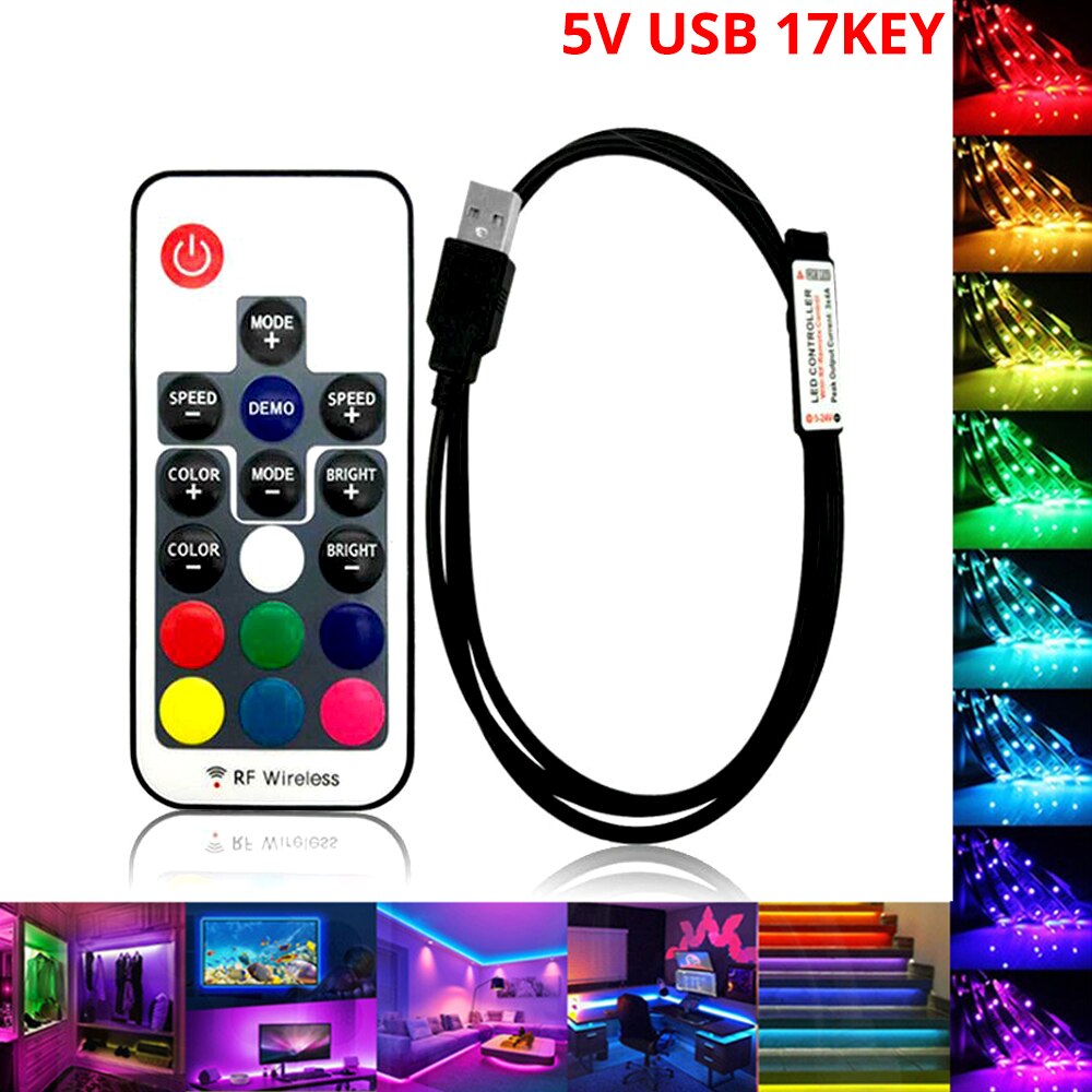 Usb Led Switch USB Led Strip Lights Volt RGB USB IR Remote Contro... – Grandado
