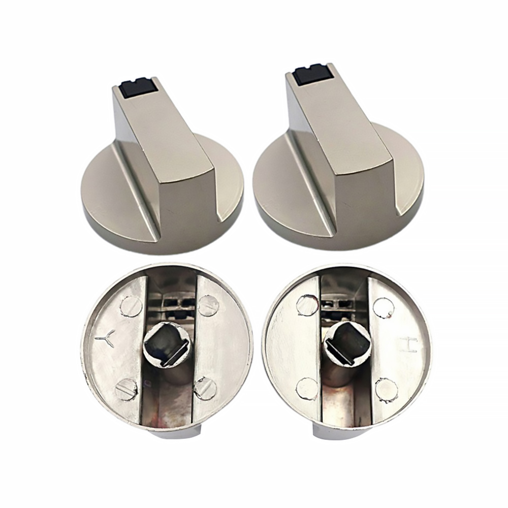 2PCS Universal Silver Gas Stove Knobs Cooker Oven Control Switch (6MM 90°) Gas Cooker Accessories Assembly Stove Button Switch